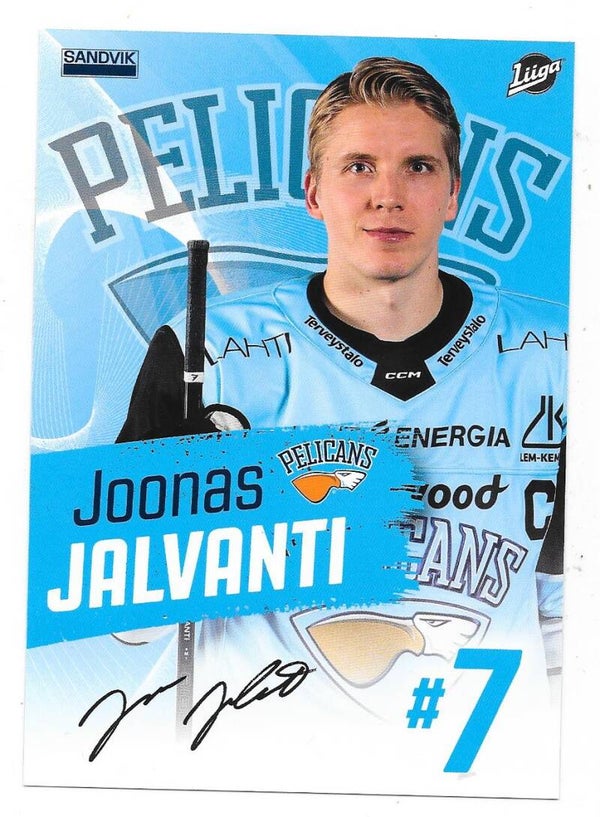 2021-22 Pelicans TeamIssued Ice Hockey  Card #7 Joonas Jalvanti , Luleå HF