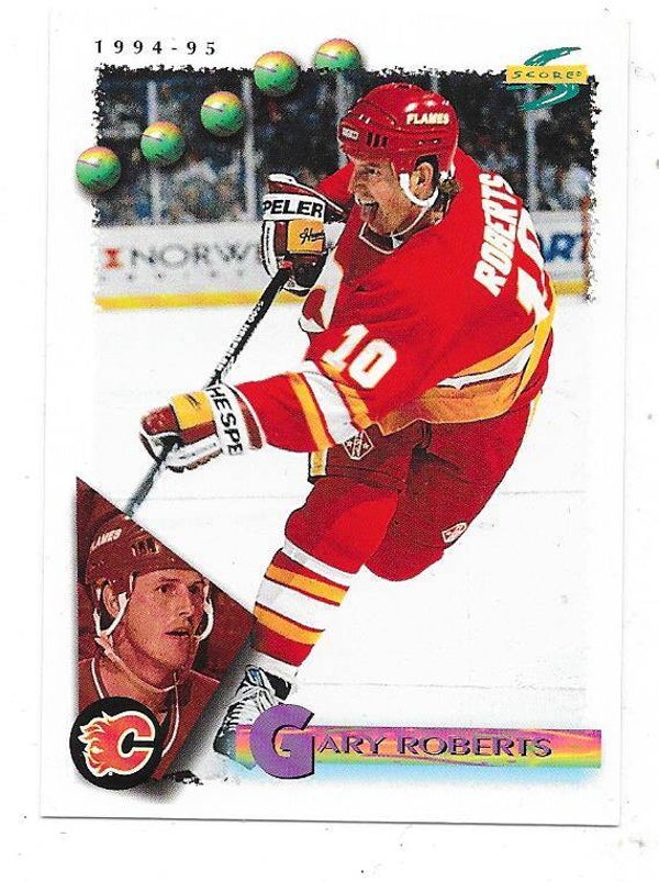 1994-95 Score NHL Ice Hockey Card #186 Gary Roberts , Calgary Flames