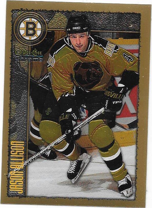 1998-99 OPC Chrome NHL Ice Hockey card #125 Jason Allison , Boston Bruins
