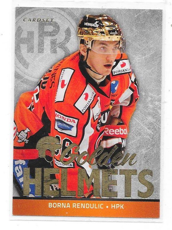 2014-15 Finnish Cardset Golden Helmet #3of14 Borna Rendulic HPK , Adler Mannheim