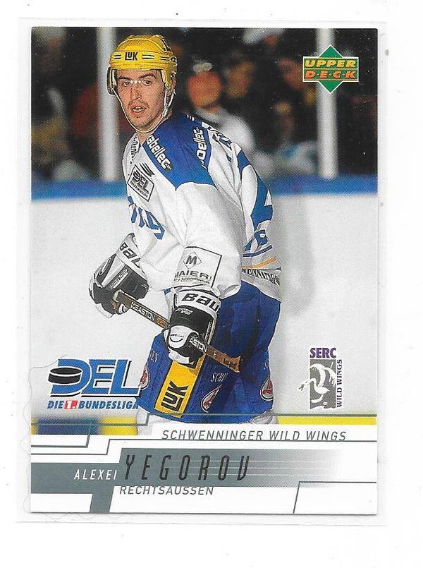 2000-01 German DEL Ice Hockey card #219 Alexei Yegorov , SERC Wild Wings , San Jose Sharks , SKA St. Petersburg