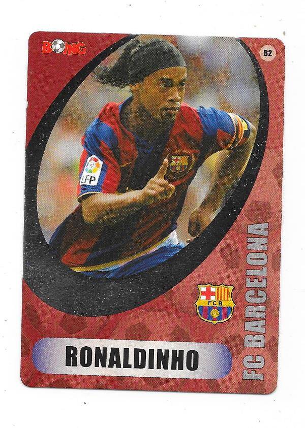 2007-08 Finnish Boing Football Card #B2 RONALDINHO , FC Barcelona & Brasil