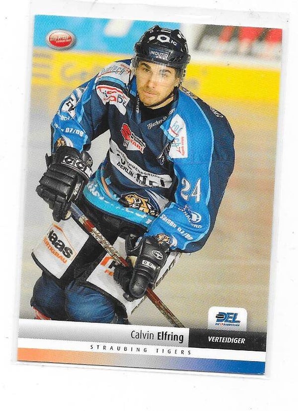 2007-08 German DEL Ice Hockey Card #427 Calvin Elfring , Straubing Tigers , Colorado College