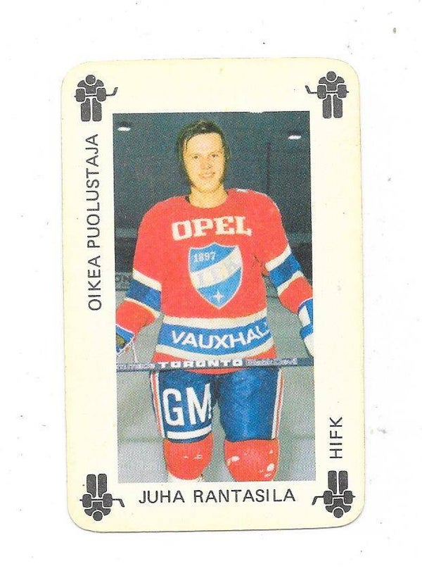 1974-75 Finnish Typotor Ice Hockey Card # Juha Rantasila , HIFK & HC Lugano