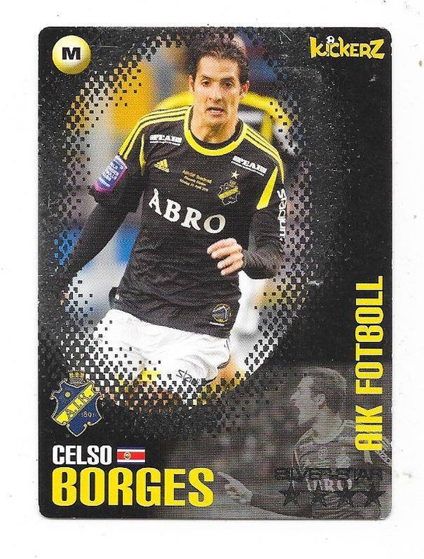 2014-15 Swedish Kickerz Silverstar Football Card # Celso Borges , AIK Stockholm & Costa Rica