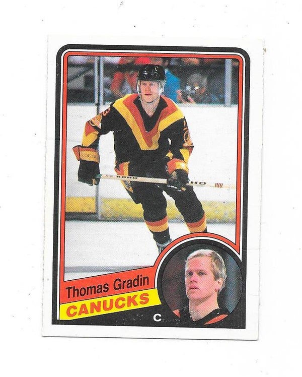 1984-85 OPC  NHL Ice Hockey Card #319 Thomas Gradin , Vancouver Canucks