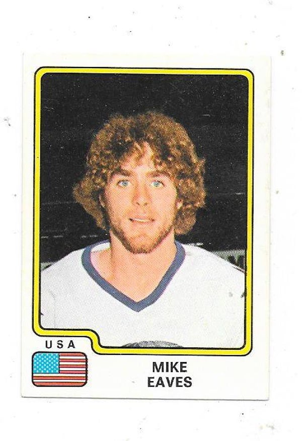 1979 Swedish Panini WC Ice Hockey Sticker #222 Mike Eaves , USA
