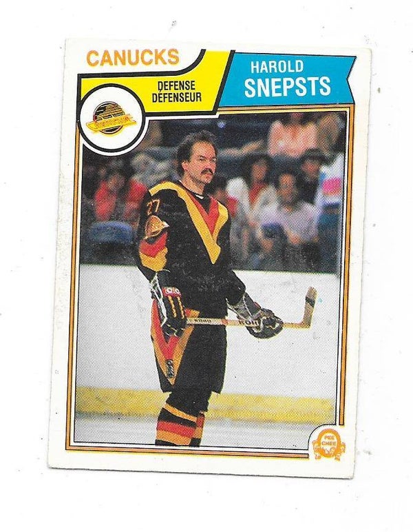 1983-84 OPC NHL Ice Hockey Card #360 Harold Snepsts , Vancouver Canucks