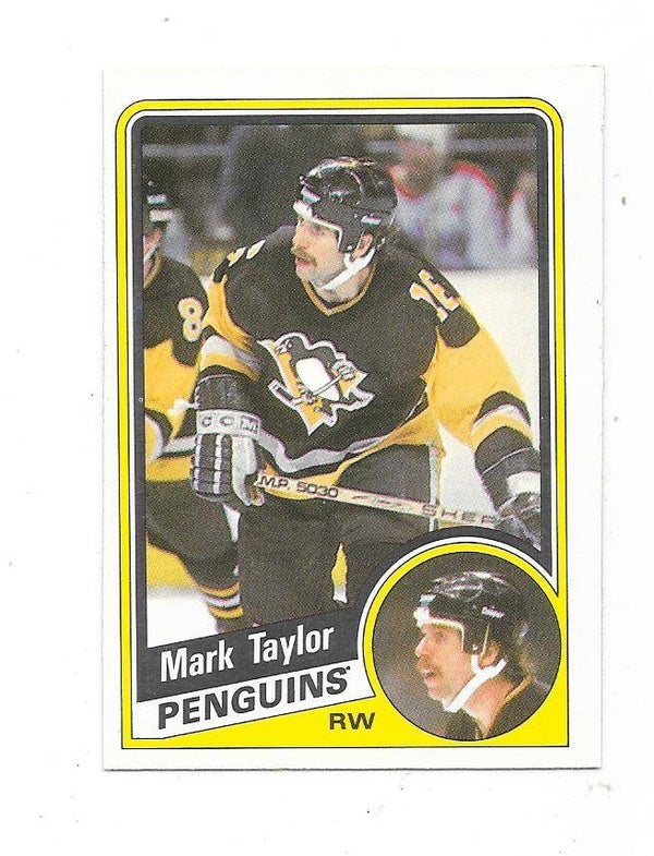 1984-85 OPC  NHL Ice Hockey Card #180 Mark Taylor , Pittsburgh Penguins