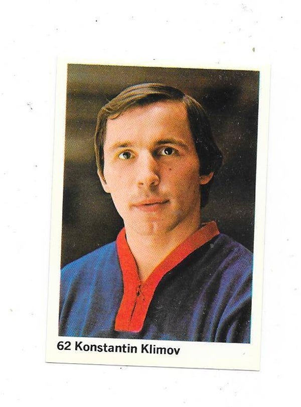 1974-75 Swedish Williams Ice Hockey Sticker #62 Konstantin Klimov , Krylia Sovetov & CCCP