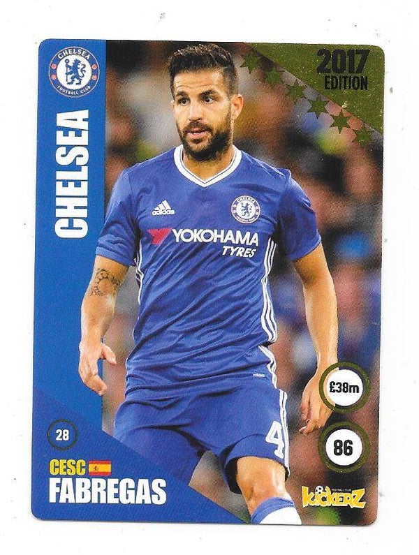 2016-17 Swedish Kickerz Goldstar Football card # Cesc Fabregas , Chelsea