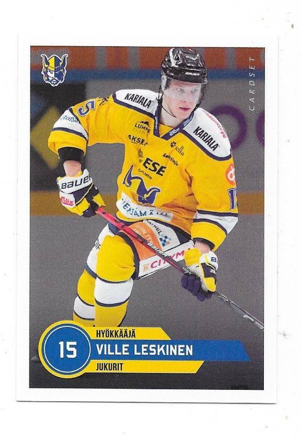2020-21 Finnish Cardset #45 Ville Leskinen Jukurit , HK Dukla Trencin