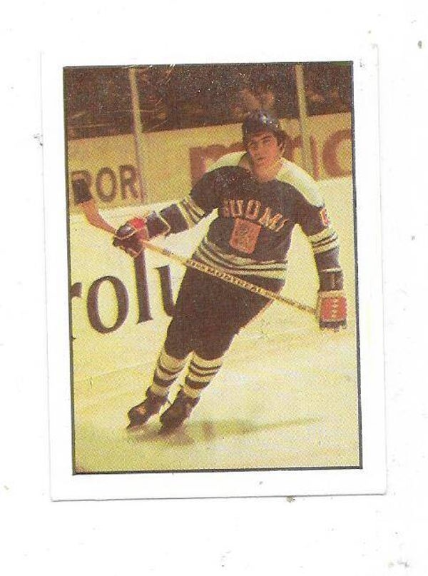 1971-72 Swedish Williams Ice Hockey Card #64 Pekka Marjamäki , Finland & Tappara