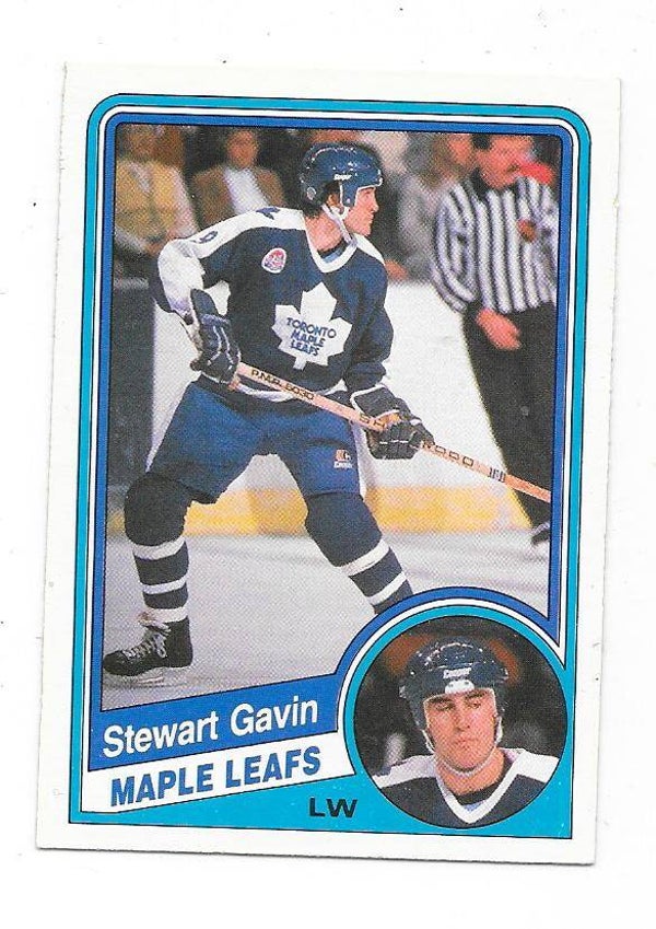 1984-85 OPC NHL Ice Hockey Card #302 Stewart Gavin , Toronto Maple Leafs