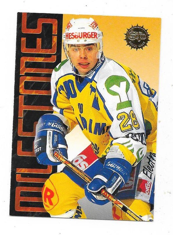 1995-96 Finnish SISU Milestones Ice Hockey Card #175 Kari-Pekka Friman , Lukko Rauma & Amiens