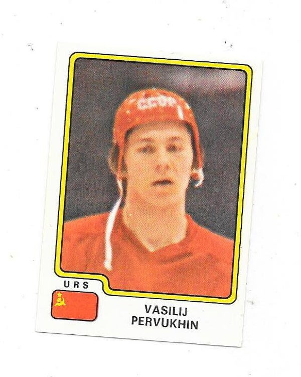 1979 Panini WC Ice Hockey Sticker #143 Vasili Pervukhin , CCCP & Dynamo Moscow