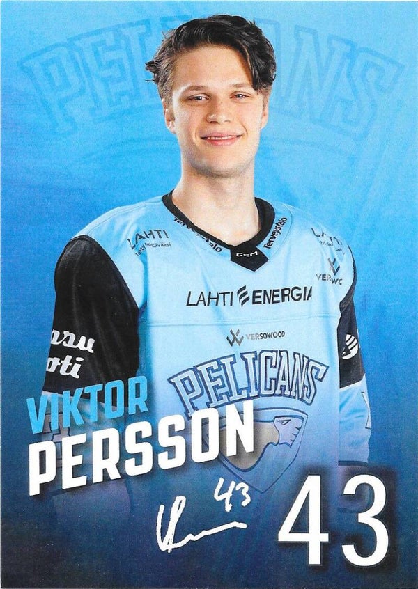 2022-23 Finnish PelicansTeamissued #43 Viktor Persson  MoDo