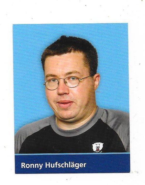 2009-10 German Eisbären Berlin Teamissued Ice Hockey Card # Ronny Hufschläger