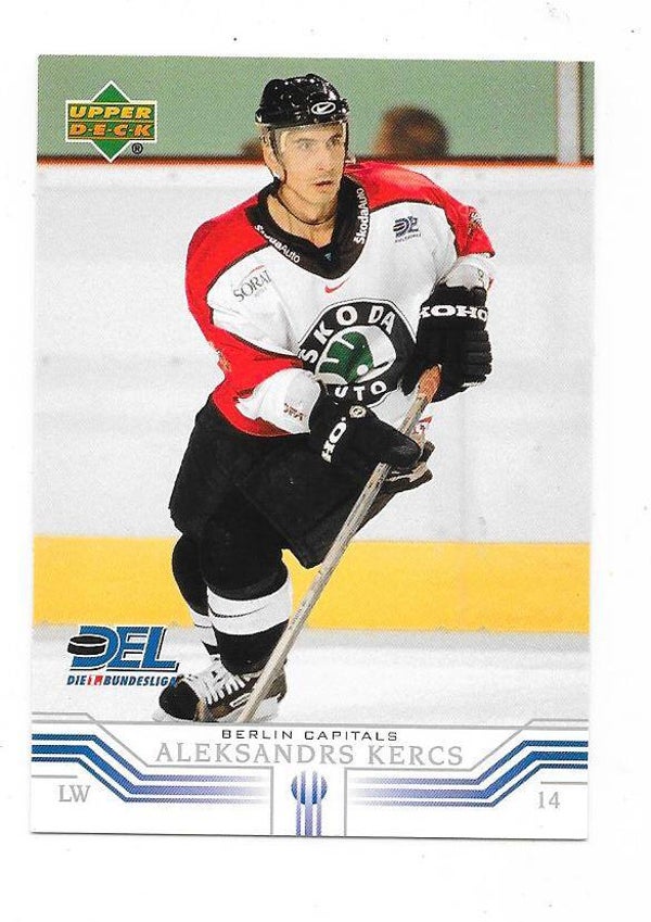 2001-02 German DEL Upper Deck Ice Hocey Card #25 Aleksanders Kercs , Berlin Capitals ,  Dinamo Riga
