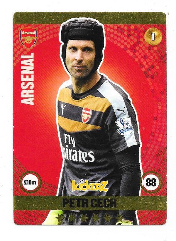 2015-16 Swedish Kickerz Goldstars Football card # Petr Cech , Arsenal & Czechia