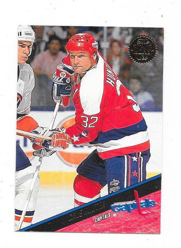 1993-94 LEAF NHL Ice Hockey Card #110 Dale Hunter , Washington Capitals