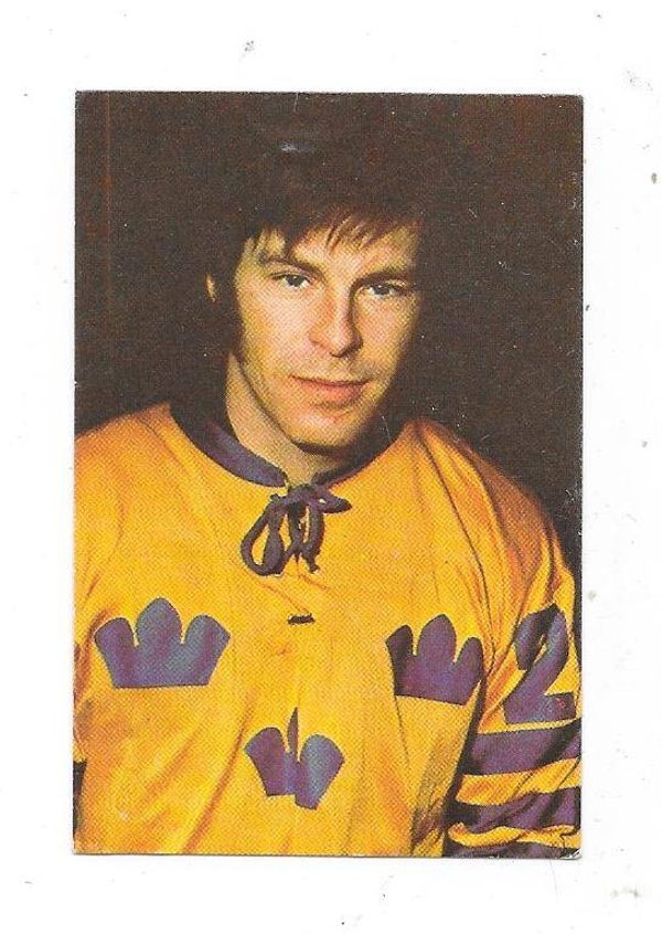 1972 Finnish Hellas Jenkki WC Ice Hockey Card #30 Tord Lundström , Sweden , Brynäs IF
