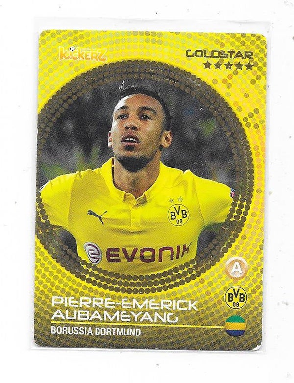 2014-15 Swedish Kickerz Goldstar Football Card # Pierre-Emerick Aubameyang , Borussia Dortmund & Gabon