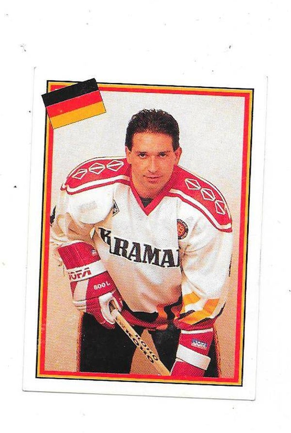 1993-94 Swedish Semic Sticker #154 Andreas Niederberger , Germany / Düsseldorfer EG