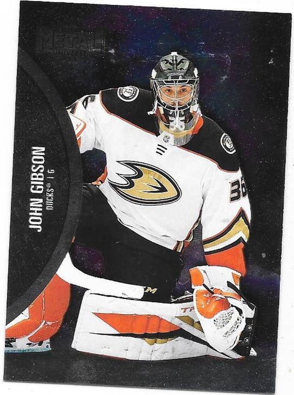 2021-22 SkyBox Metal Universe #4 John Gibson , Anaheim Ducks