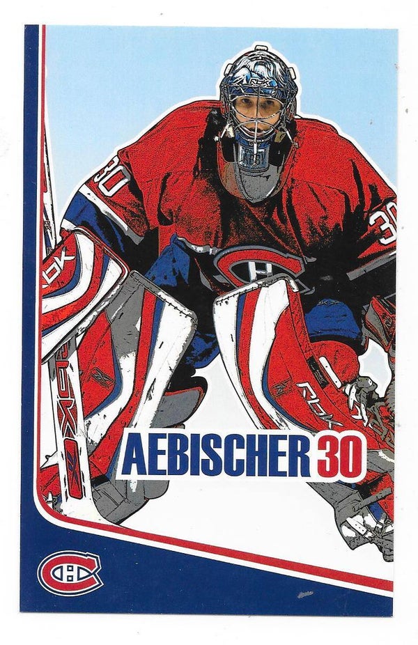 2006-07 Montreal Canadiens Teamissued Postcard NHL #30 David Aebischer , HC Fribourg-Gottéron & Switzerland