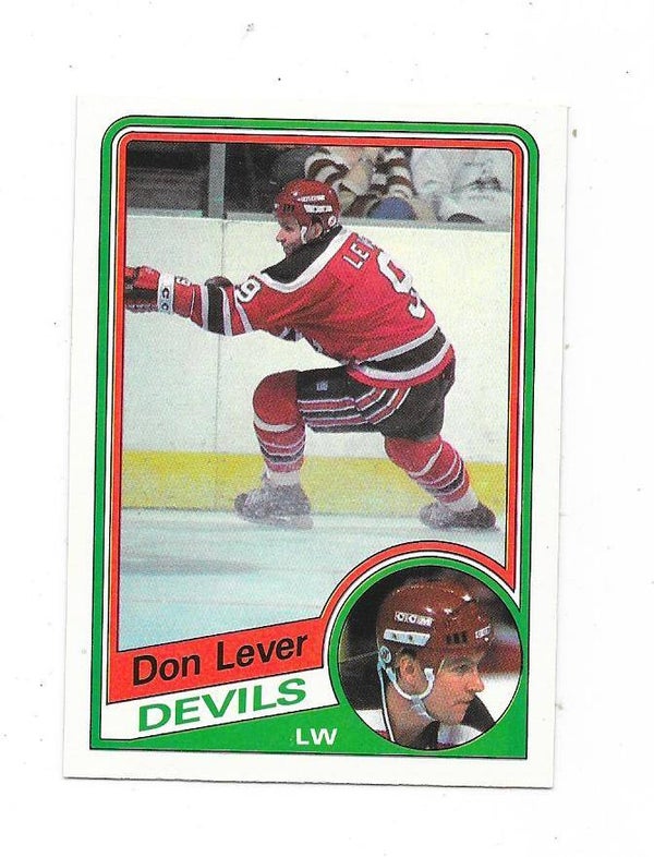 1984-85 OPC  NHL Ice Hockey Card #112 Don Lever , New Jersey Devils