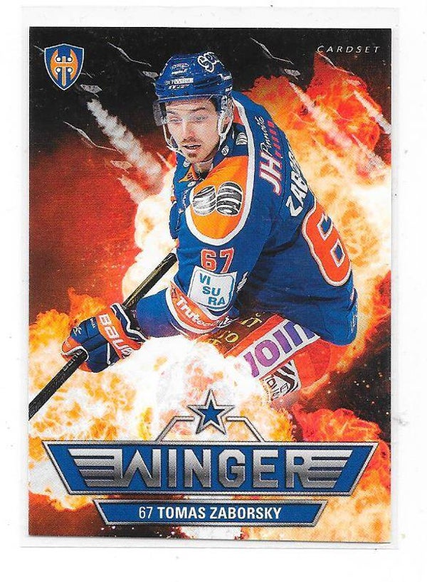 2018-19Finnish Cardset Winger #13of15 Tomas Zaborsky  Tappara  , HK 32 Liptovsky Mikulas