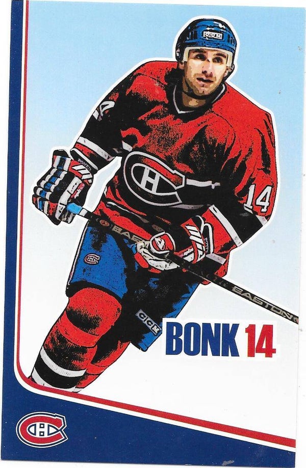 2006-07 Montreal Canadiens Teamissued Postcard NHL #14 Radek Bonk , HC Oceláři Třinec