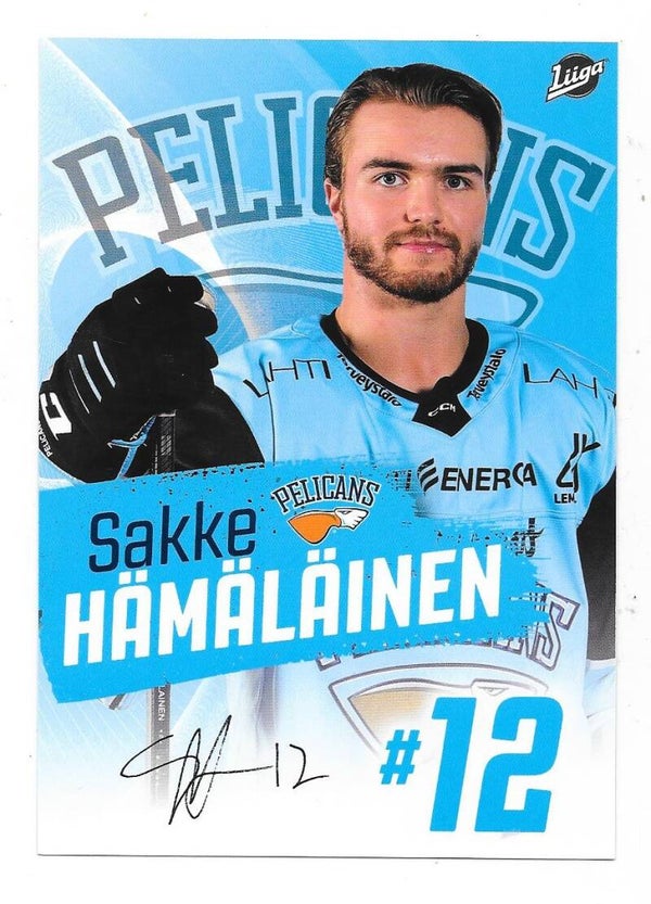 2021-22 Pelicans TeamIssued Ice Hockey  Card #12 Sakke Hämäläinen , IF Björklöven