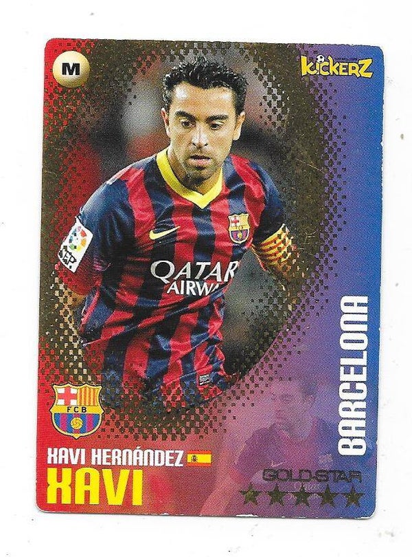 2013-14 Swedish Kickerz Goldstar # Xavi Hernandez & Spain