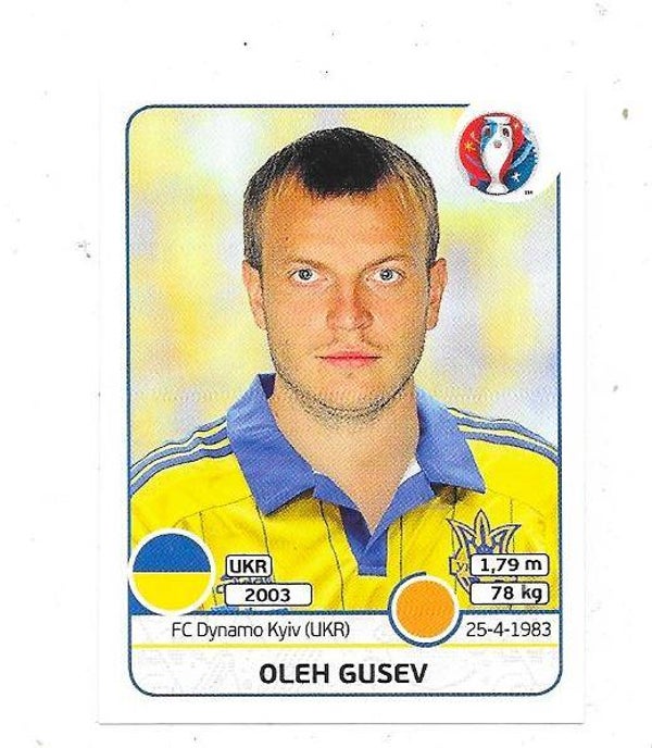 2016 Panini UEFA EURO Sticker #285 Oleh Husiev , Ukraine