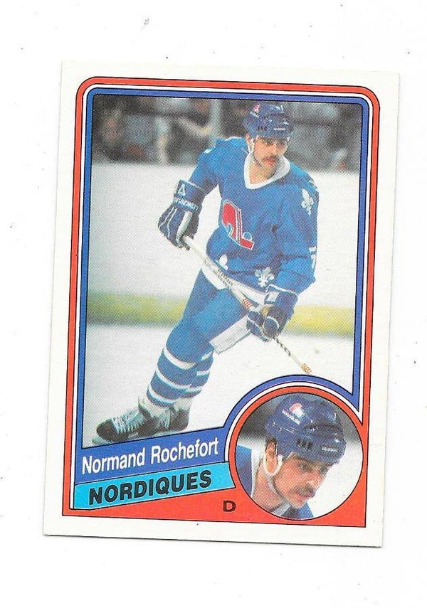 1984-85 OPC NHL Ice Hockey Card #287 Normand Rochefort , Quebec Nordiques