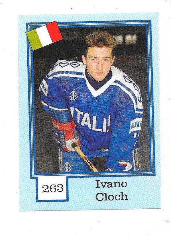 1992 Finnish Semic WC Ice Hockey Sticker #263 Ivano Cloch, Italia ,  Fassa