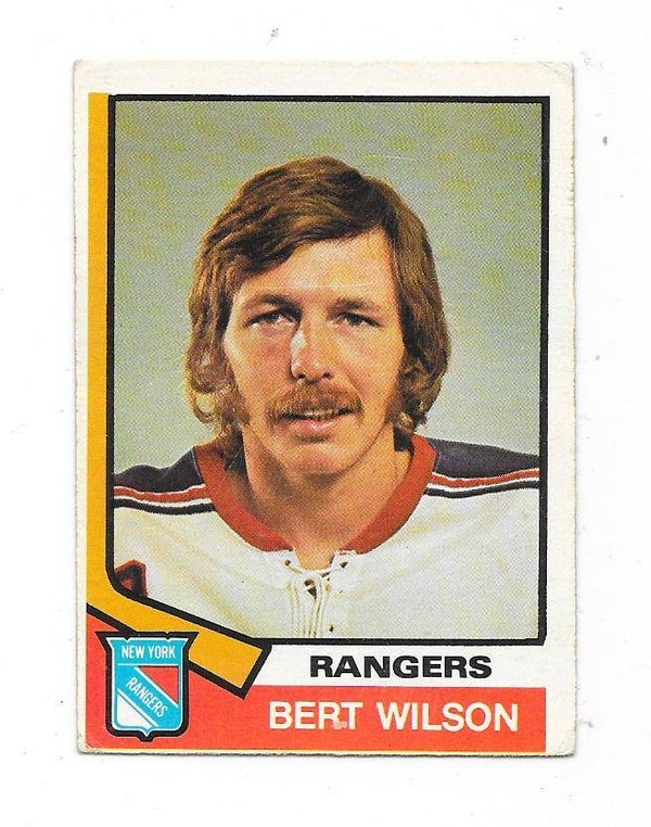 1974-75 OPC NHL Ice Hockey Card #384 Bert Wilson , New York Rangers RC