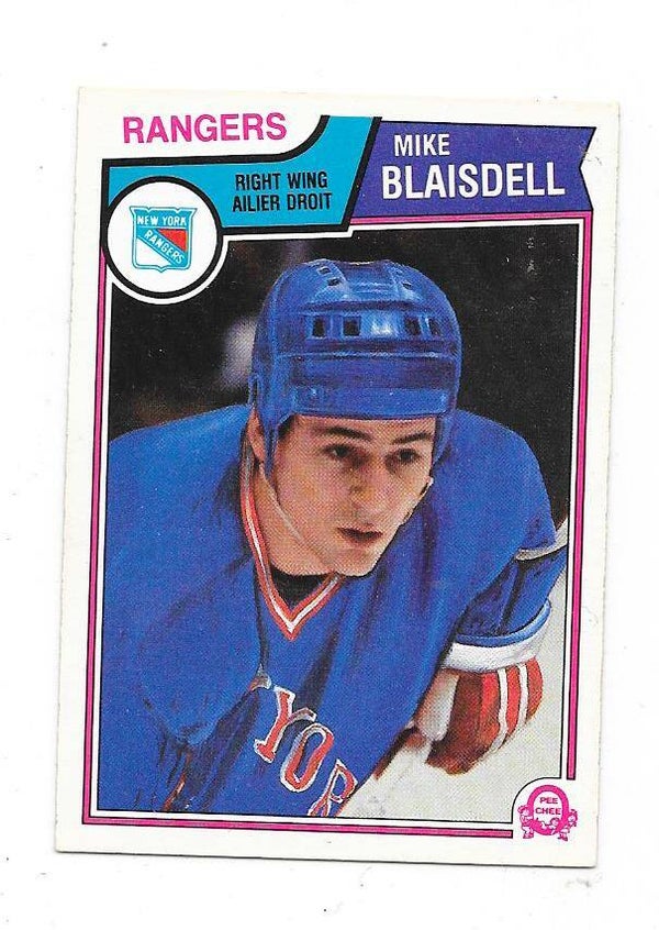 1983-84 OPC NHL Ice Hockey Card #242 Mike Blaisdell , New York Rangers