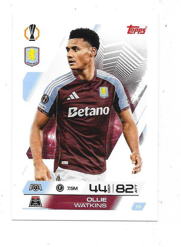 2025-26 Topps Match Attax #89 Ollie Watkins , Aston Villa