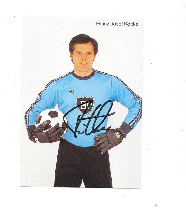 German Hamburger SV Teamissued Signed Card # Heinz-Josef Koitka , Germany