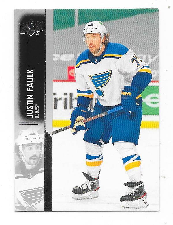 2021-22 Upper Deck NHL Ice Hockey Card #154 Justin Faulk , St Louis Blues