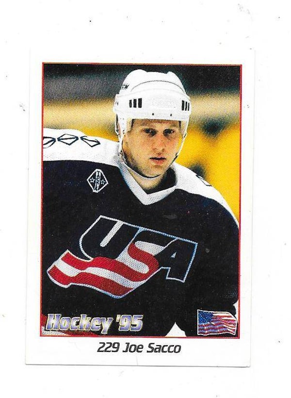 1995 Norwegian Panini WC Ice hockey sticker #229 Joe Sacco , USA