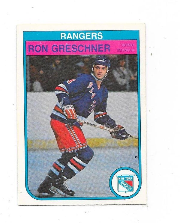 1982-83 OPC NHL Ice Hockey Card #224 Ron Greschner , New York Rangers