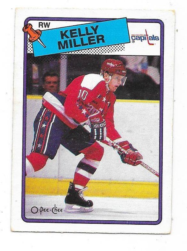 1988-89 OPC NHL Ice Hockey Card #130 Kelly Miller , Washington Capitals
