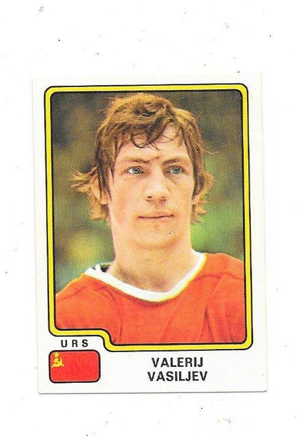 1979 Swedish Panini WC Ice Hockey Sticker #144 Valeri Vasiljev , CCCP & Dynamo Moscow