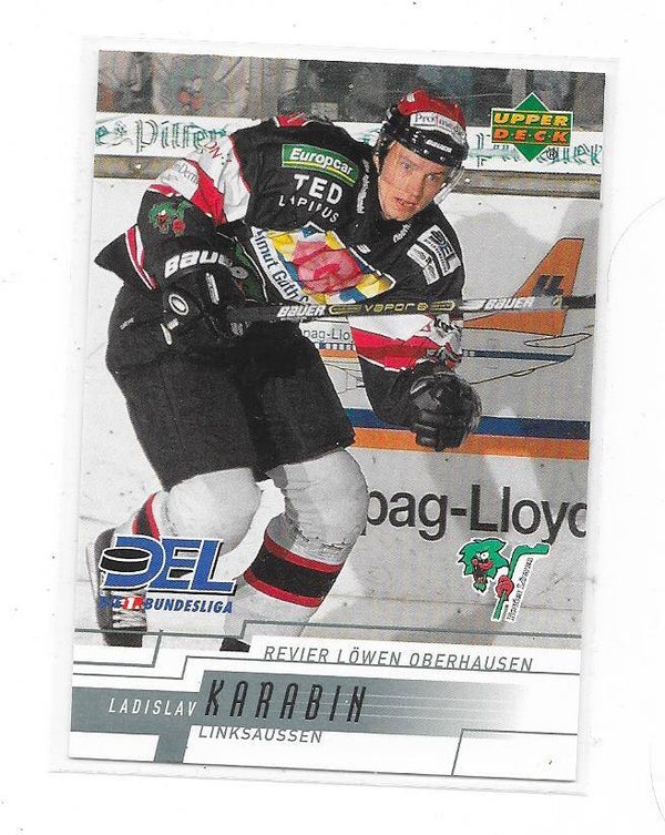 2001-02 German DEL Upper Deck Ice Hockey Card #208 Ladislav Karabin , Revier Löwen Oberhausen , HC Slovan Bratislava