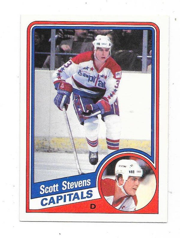 1984-85 OPC NHL Ice Hockey Card #206 Scott Stevens , Washington Capitals