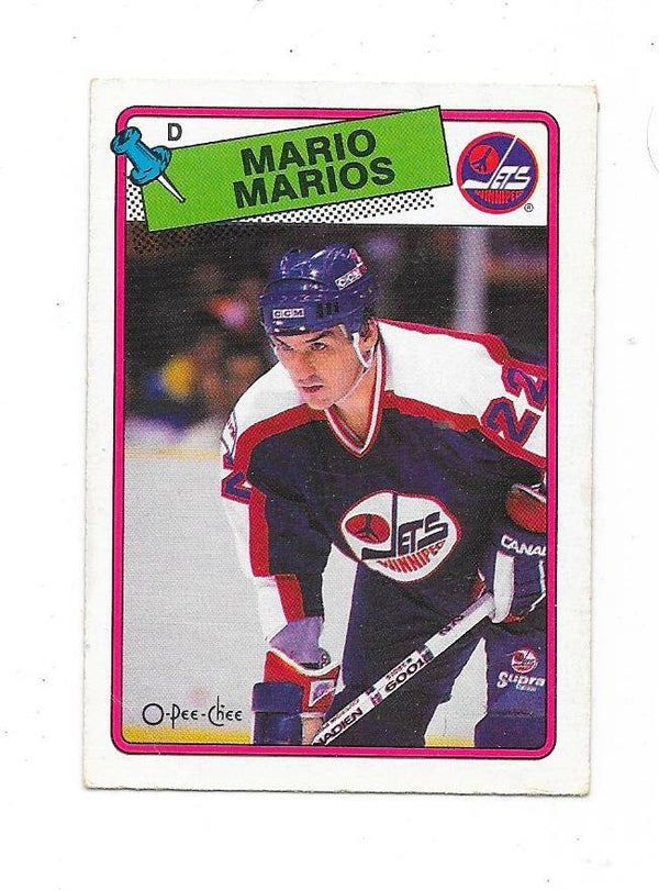 1988-89 OPC #233 Mario Marois , Winnipeg Jets